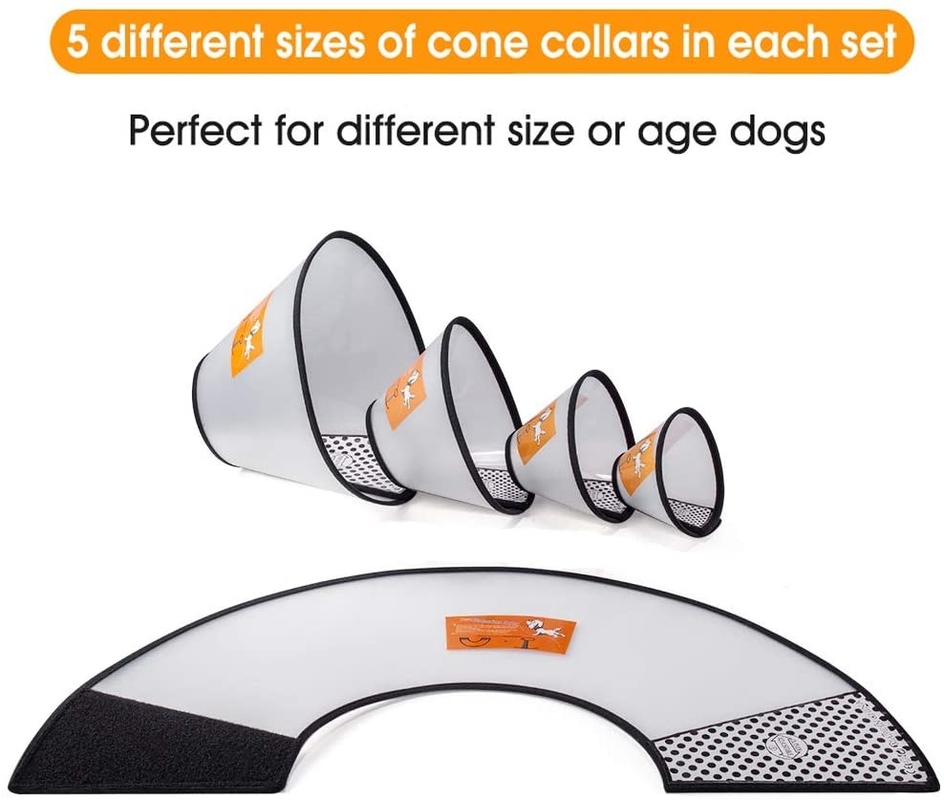 Colarinho de proteção para animais de estimação de tamanho múltipla Colarinho Elizabeth de plástico para cães com borda macia