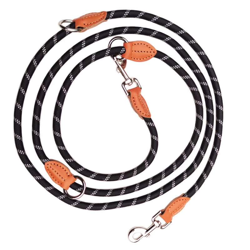 Reflective Heavy Duty Nylon Dog Leash Hands Free Nylon Pet Leashes Solid With Adjustable Waist Belt