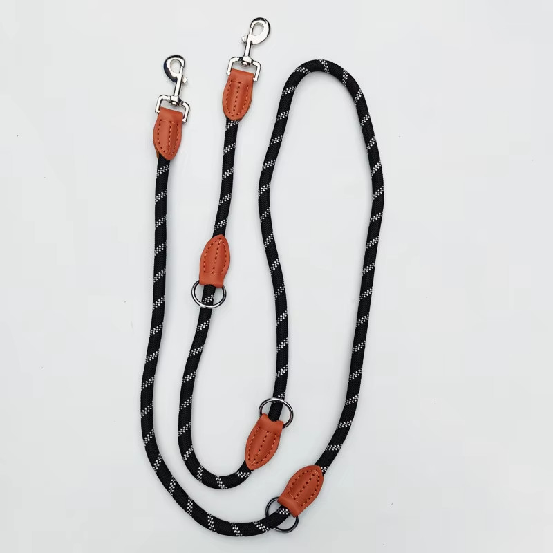 Reflective Heavy Duty Nylon Dog Leash Hands Free Nylon Pet Leashes Solid With Adjustable Waist Belt