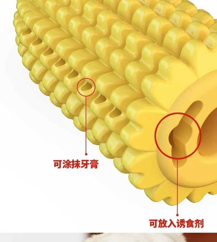 Eco Friendly Corn Shaped Dog Toothbrush Rubber Dog Toothbrush Chew Toys With Cotton Rope