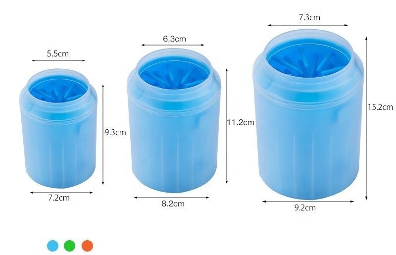 Silicone Pet Cleaning Tools Portable Dog Foot Washing Cup Blue / Orange / Green
