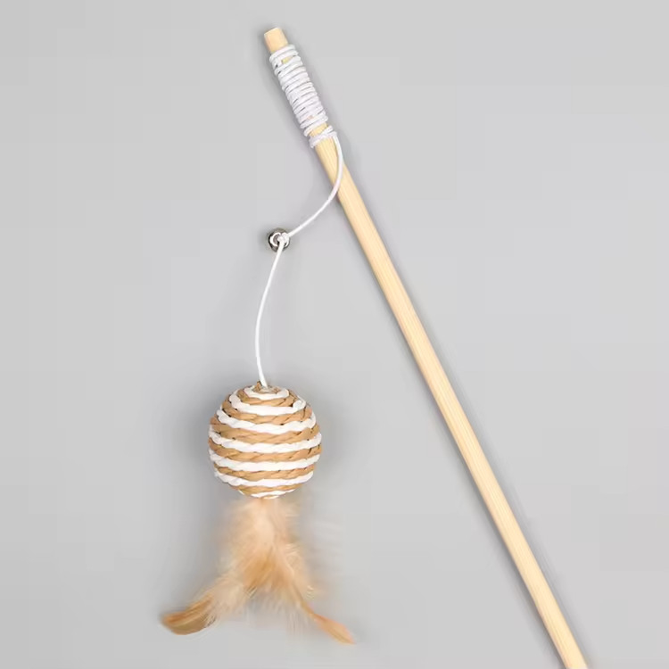 Προϊόντα εκπαίδευσης κατοικίδιων από λινό, παιχνίδι για γάτες σε σχήμα ποντικιού, διαδραστικό ραβδί με φτερό