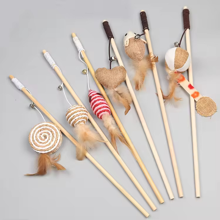 Προϊόντα εκπαίδευσης κατοικίδιων από λινό, παιχνίδι για γάτες σε σχήμα ποντικιού, διαδραστικό ραβδί με φτερό