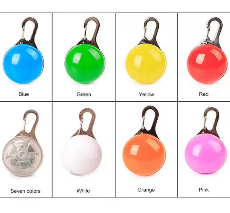 Customized Flashing Dog Collar Tags Red / Blue / Yellow / Green Flashing Safety Lights For Dogs