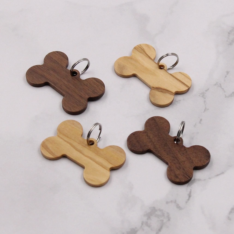 Laser Engrave Puppy ID Tags Wooden Puppy Name Tag For Collar