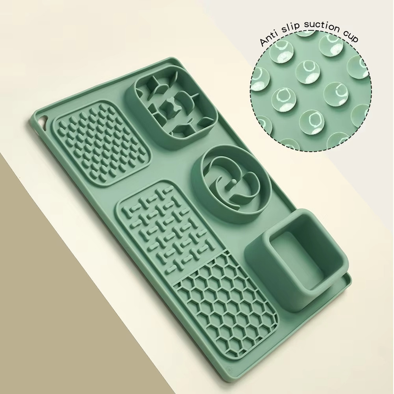 All in One Dog Lick Mats Rectangle Dog Slow Feeder Mat Eco Friendly With Suction Cups