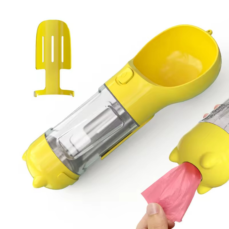4 In 1 Dog Travel Bottles Leak Proof Portable Dog Water Dispenser Multifunctional With Poop Bag