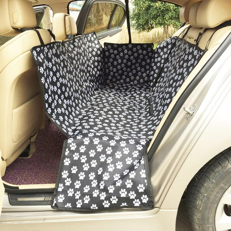 Customized Dog Back Seat Covers Durable Pet Car Seat Covers With Leash Folding Feeding Bowl