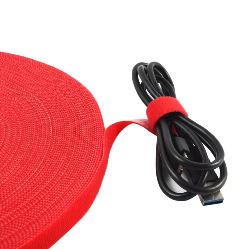 Self Adhesive Hook And Loop Strap Customized Back To Back Cable Tie Colorful