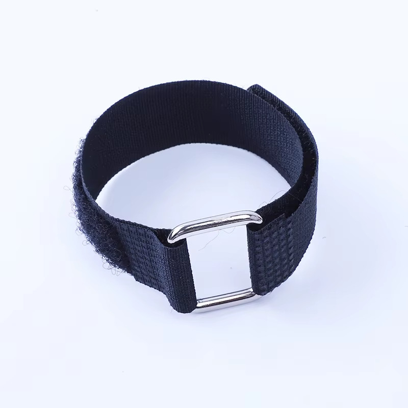 Reusable Hook And Loop Strap Adjustable Hook And Loop Fastening Cable Ties With Metal Buckle