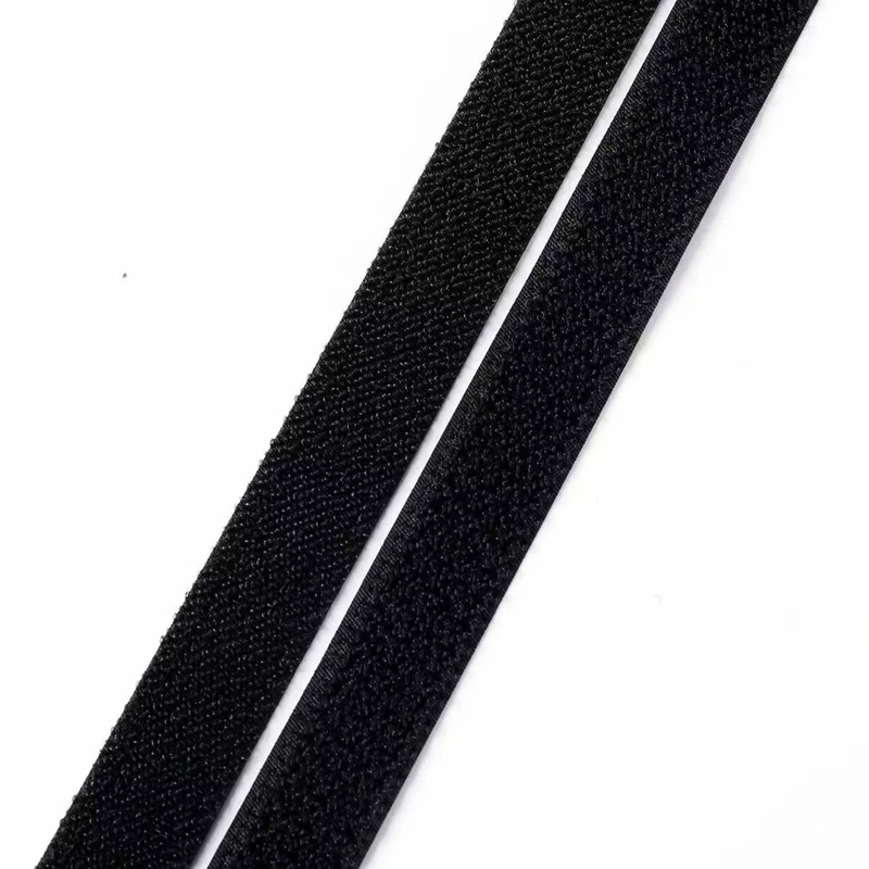 Nylon Hook And Loop Strap Black Velcro Straps Customized Color Size